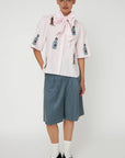 EMBROIDERED BOW BLOUSE-PINK