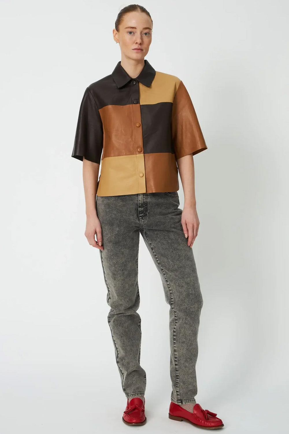 PATCHWORK LEATHER SHIRT