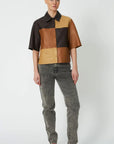 PATCHWORK LEATHER SHIRT