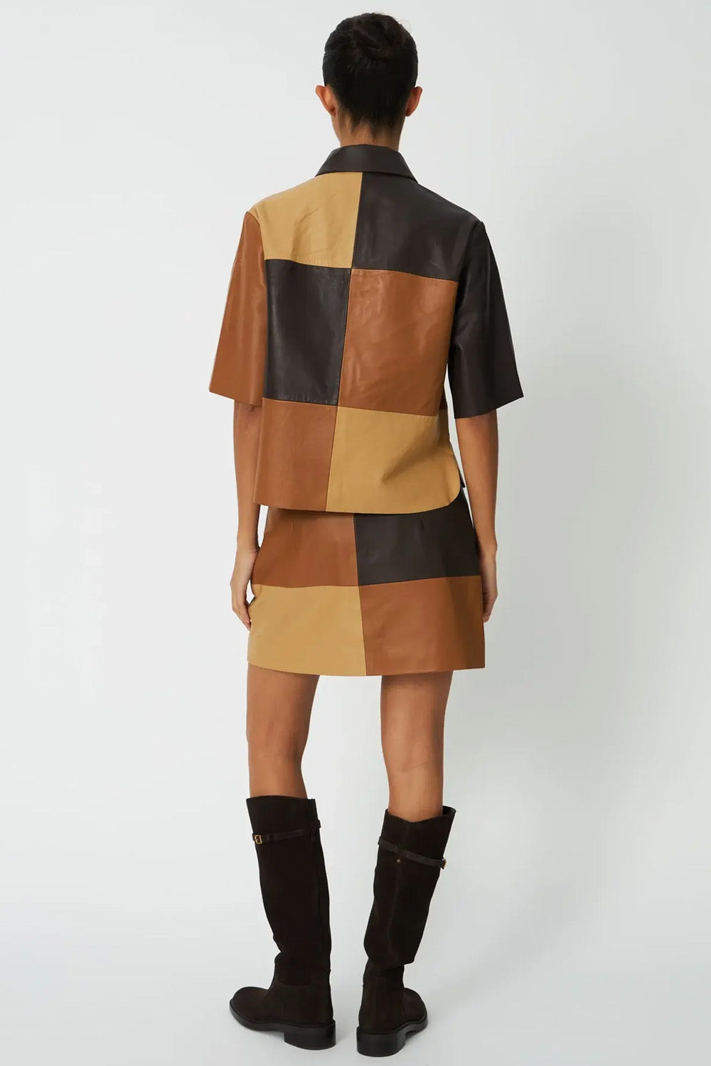 PATCHWORK LEATHER SHIRT