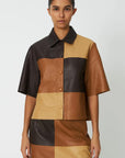 PATCHWORK LEATHER SHIRT