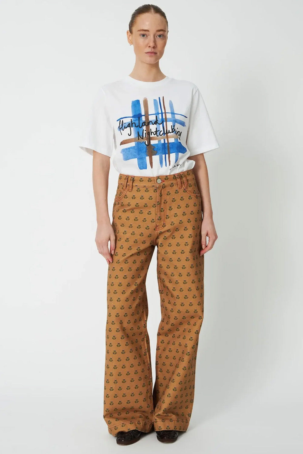 PRINTED CANVAS PANTS