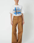 PRINTED CANVAS PANTS