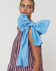 STRIPED BOW MIDI DRESS