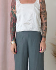 CORSET TOP-WHITE SAND