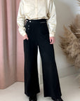 TWILL HEM PANT-BLACK