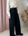 TWILL HEM PANT-BLACK