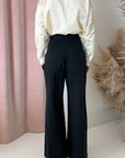 TWILL HEM PANT-BLACK