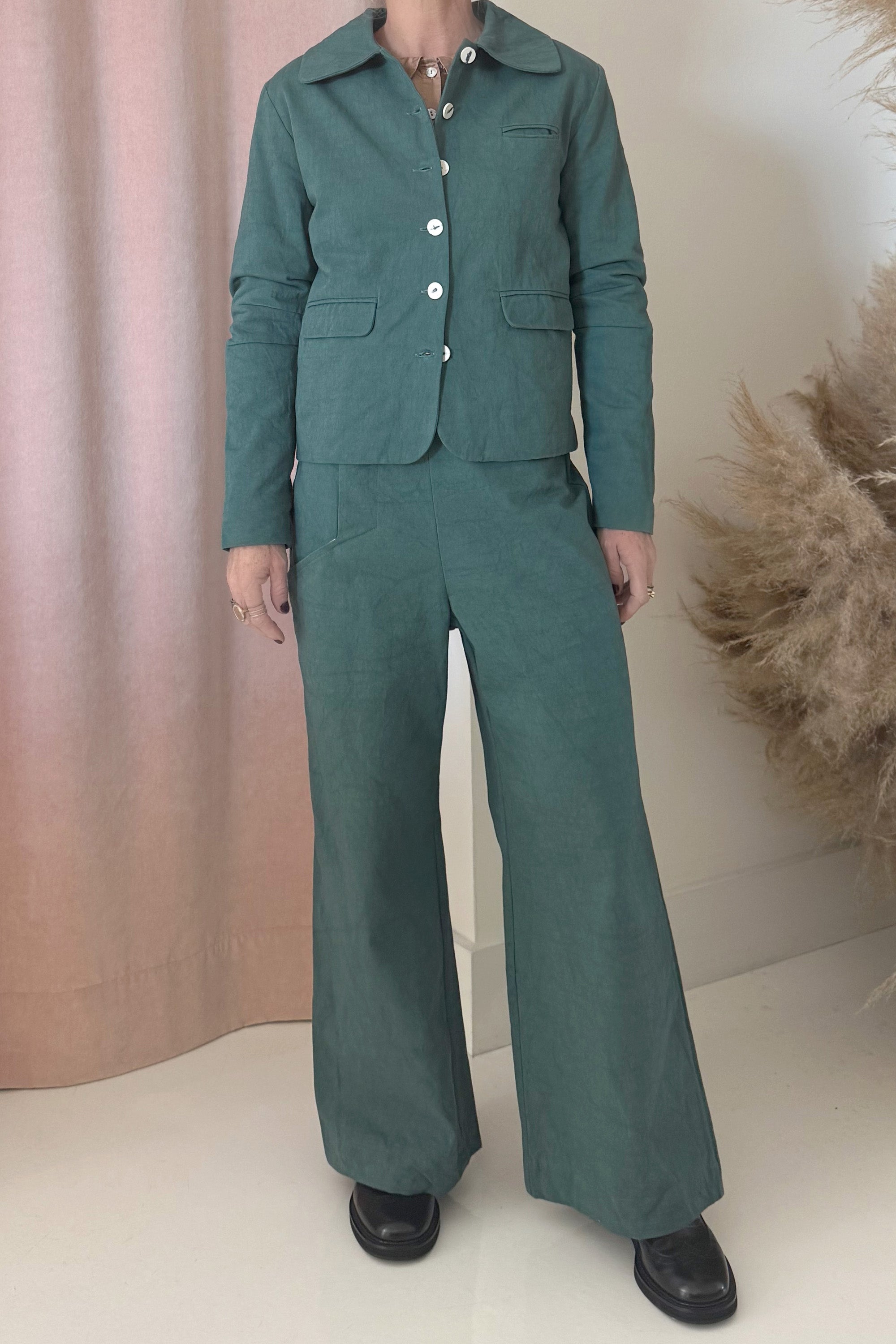 TWILL HEM PANT-GREEN