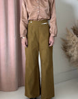 TWILL HEM PANT-TOBACCO