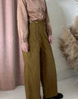 TWILL HEM PANT-TOBACCO