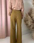 TWILL HEM PANT-TOBACCO