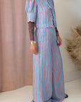 SCALLOPED TOP-BLUE STRIPE