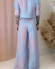 SCALLOPED TOP-BLUE STRIPE
