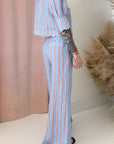 SCALLOPED TOP-BLUE STRIPE