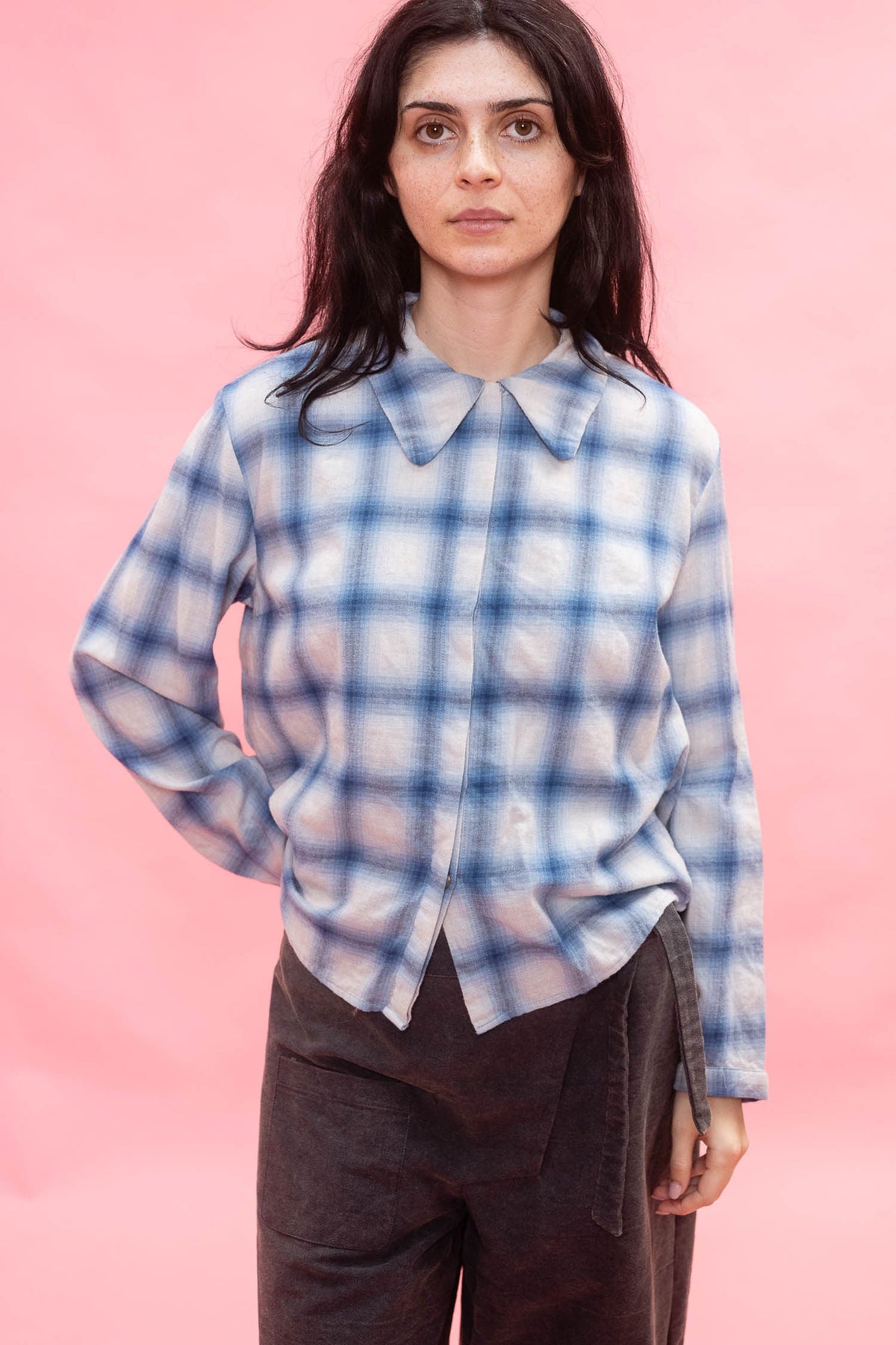 SECRET BUTTON SHIRT-PLAID