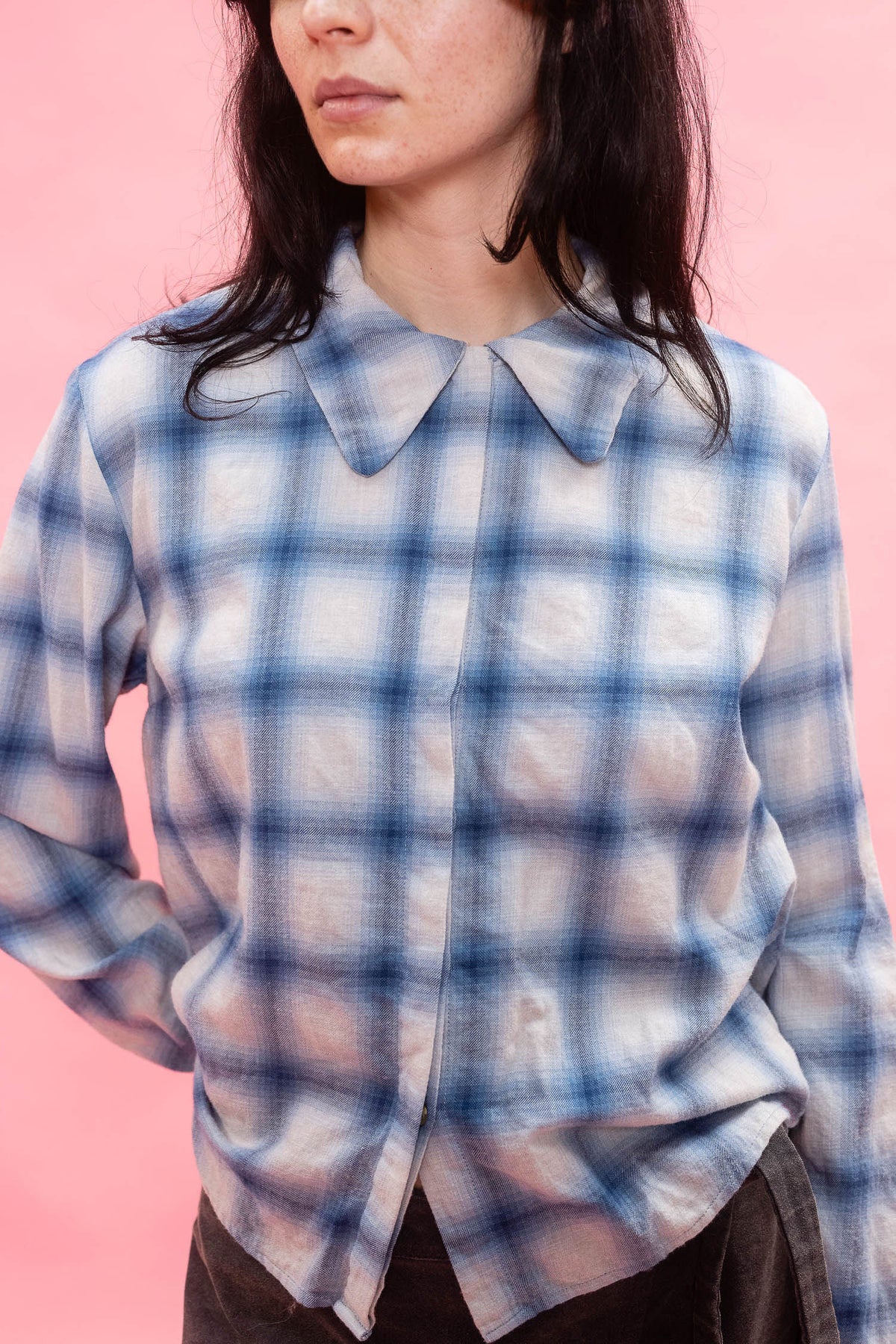 SECRET BUTTON SHIRT-PLAID
