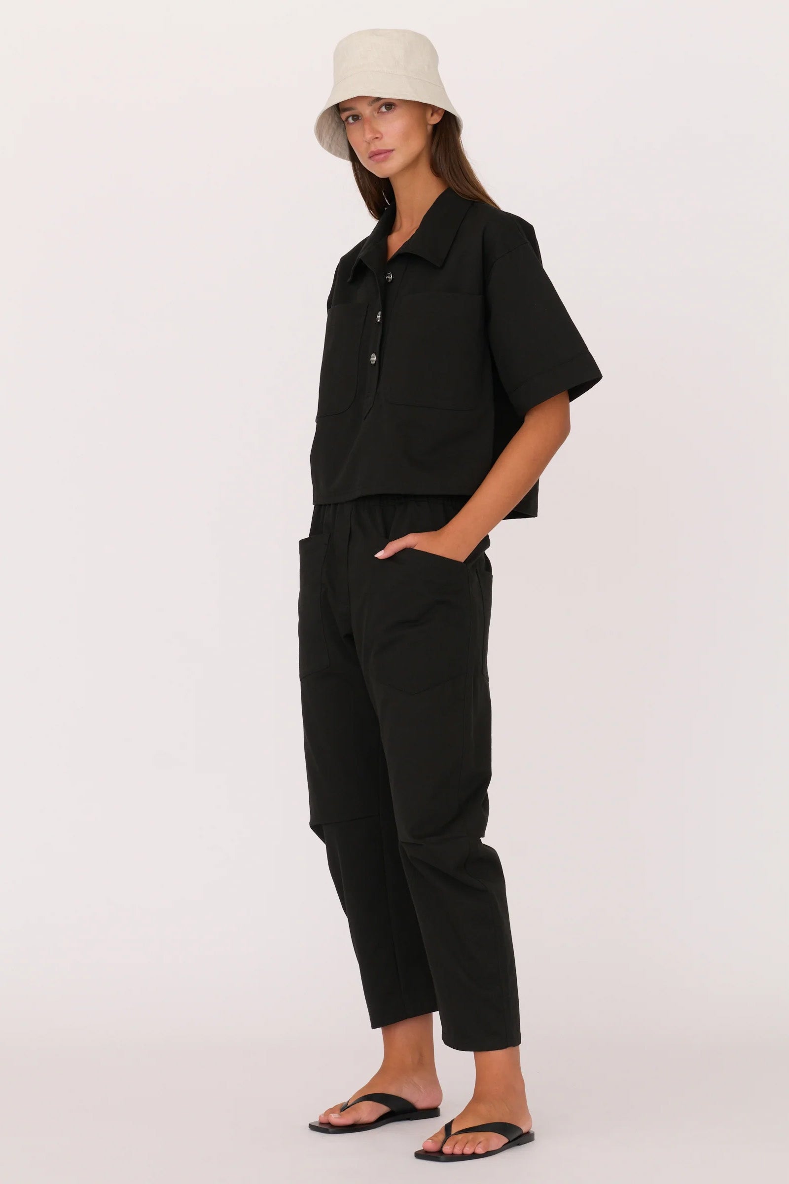 TRAVIS PANT-BLACK TWILL