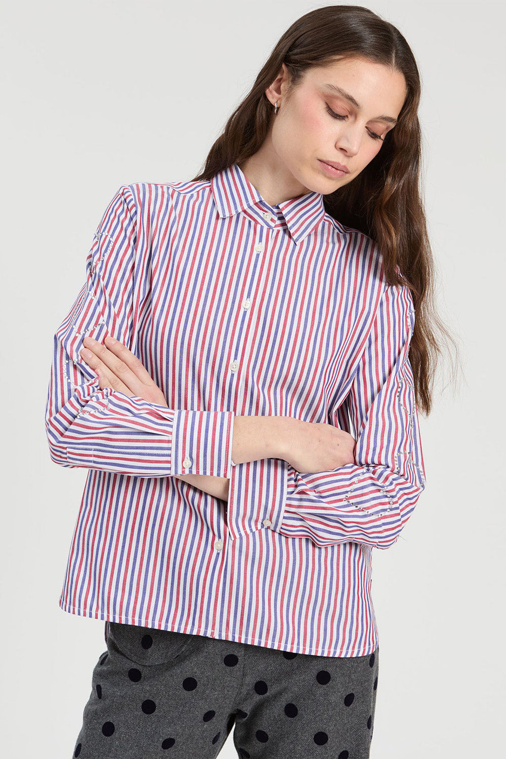 CRYSTAL EMBELLISHED SHIRT-PREORDER