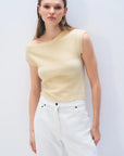 CASHMERE OFF SHOULDER TOP-LEMONADE