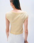 CASHMERE OFF SHOULDER TOP-LEMONADE