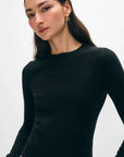 SLIM CASHMERE CREWNECK-BLACK