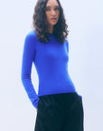 SLIM CASHMERE CREWNECK COBALT