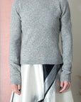 SLIM CASHMERE CREWNECK-GREY