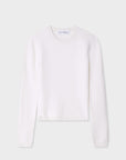 SLIM CASHMERE CREWNECK-SOFT WHITE
